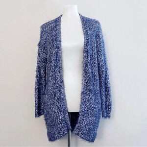 Lou & Grey cotton blend both knit cardigan pockets fall furry classic casual